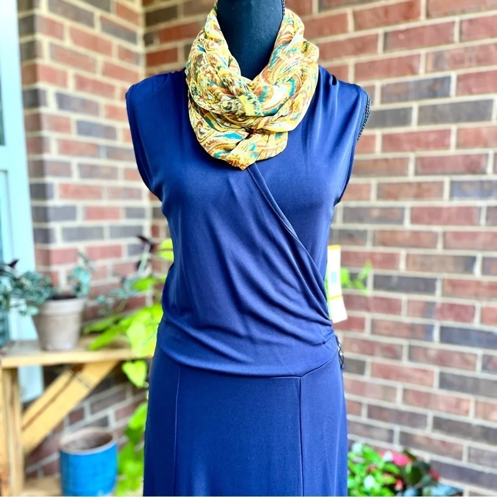 Jones New York Collection Sleeveless Faux Wrap Maxi Dress NWT Vintage - Picture 5 of 10